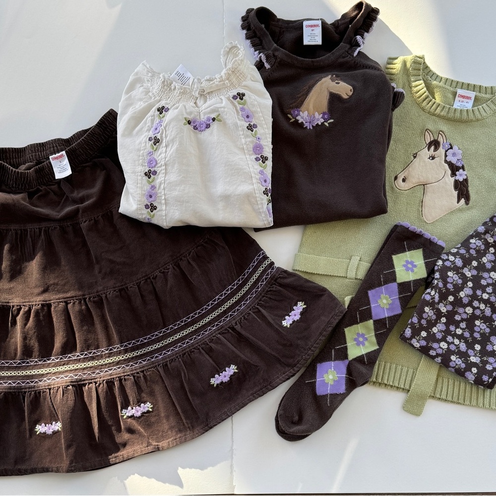 Girls' Horse-Themed Clothing Set